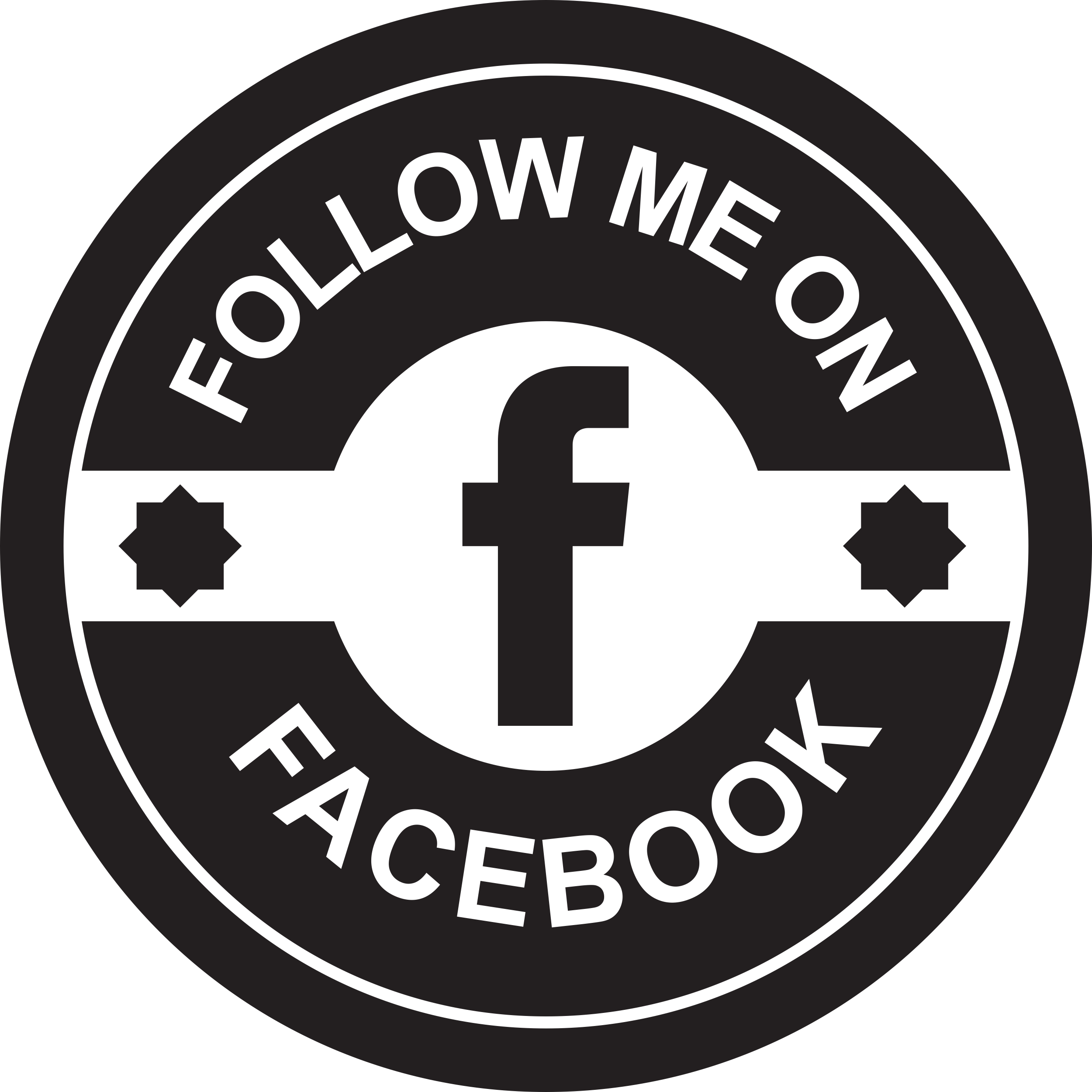 Facebook Social Retro Circular Badge Laser Cut Svg File Free Vectors
